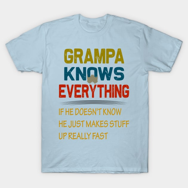 grampa knows everything..grampa fathers day gift T-Shirt by DODG99